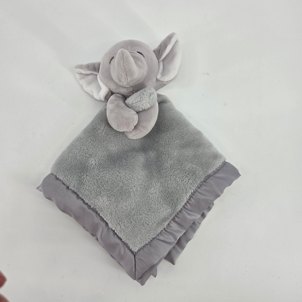 Carters Gray Elephant Security Blanket Lovey Plush Satin Trim Infant Toy 2020